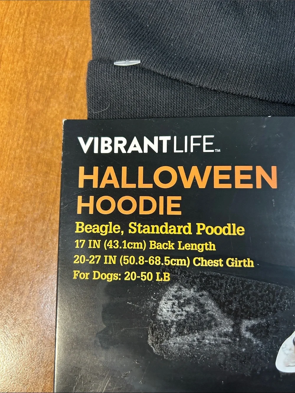 Vibrantlife Halloween Hoodie - Black with Metallic Silver Text
